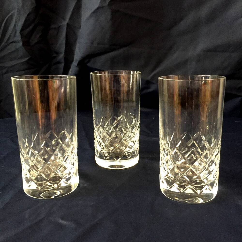 Set of 3 cross-cut crystal liqueur glasses