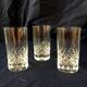 Set of 3 cross-cut crystal liqueur glasses