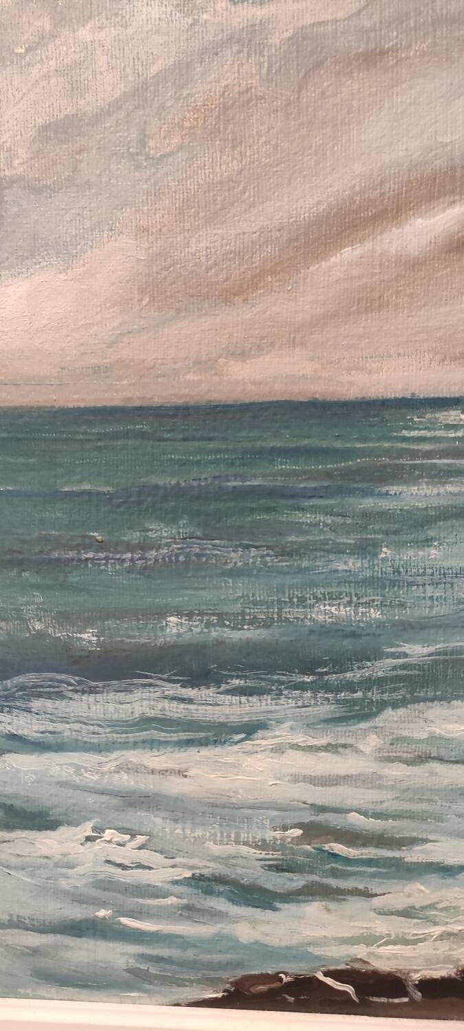 Signed marine oil painting