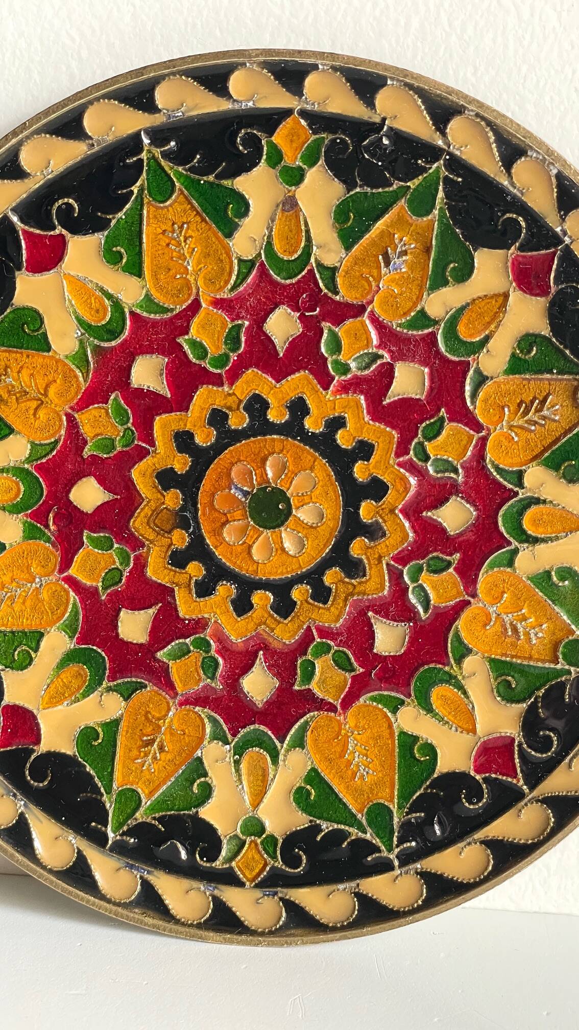 Vintage brass compartment plate