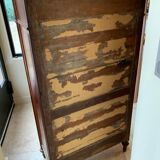 Louis XVI period secretary, in mahogany and Sainte Anne marble, 18th century