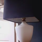 Vintage 50s Lamp Base in White Opaline