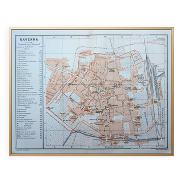 Carte de Ravenne imprimée en 1909, Italie