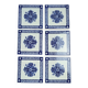Set of 6 antique tiles gien 11x11 cm – blue and white earthenware with vintage decor