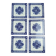 Set of 6 antique tiles gien 11x11 cm – blue and white earthenware with vintage decor