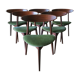 Set of six Danish teak tripod dining chairs, 1960
