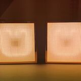 Pair of gold square wall light