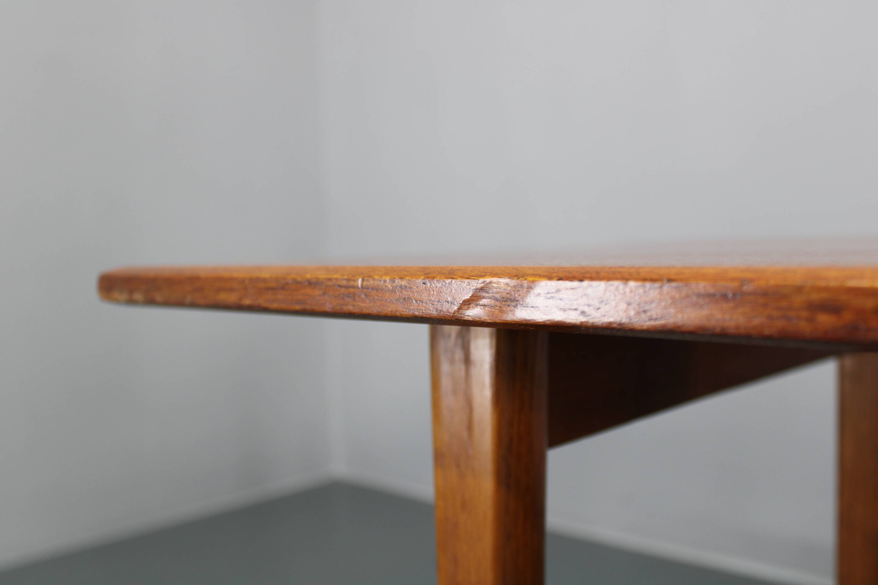 1960s Danish Coffee Table in Teak and Oak, Restored Scandinavian Modern Des