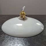 Ancienne suspension abat jour baladeuse lampe en opaline blanche Art déco 1930