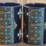 Pair of ancient enamelled ceramic pyrogens
