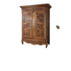 Large carved antique wardrobe – solid wood – country style / farmhouse