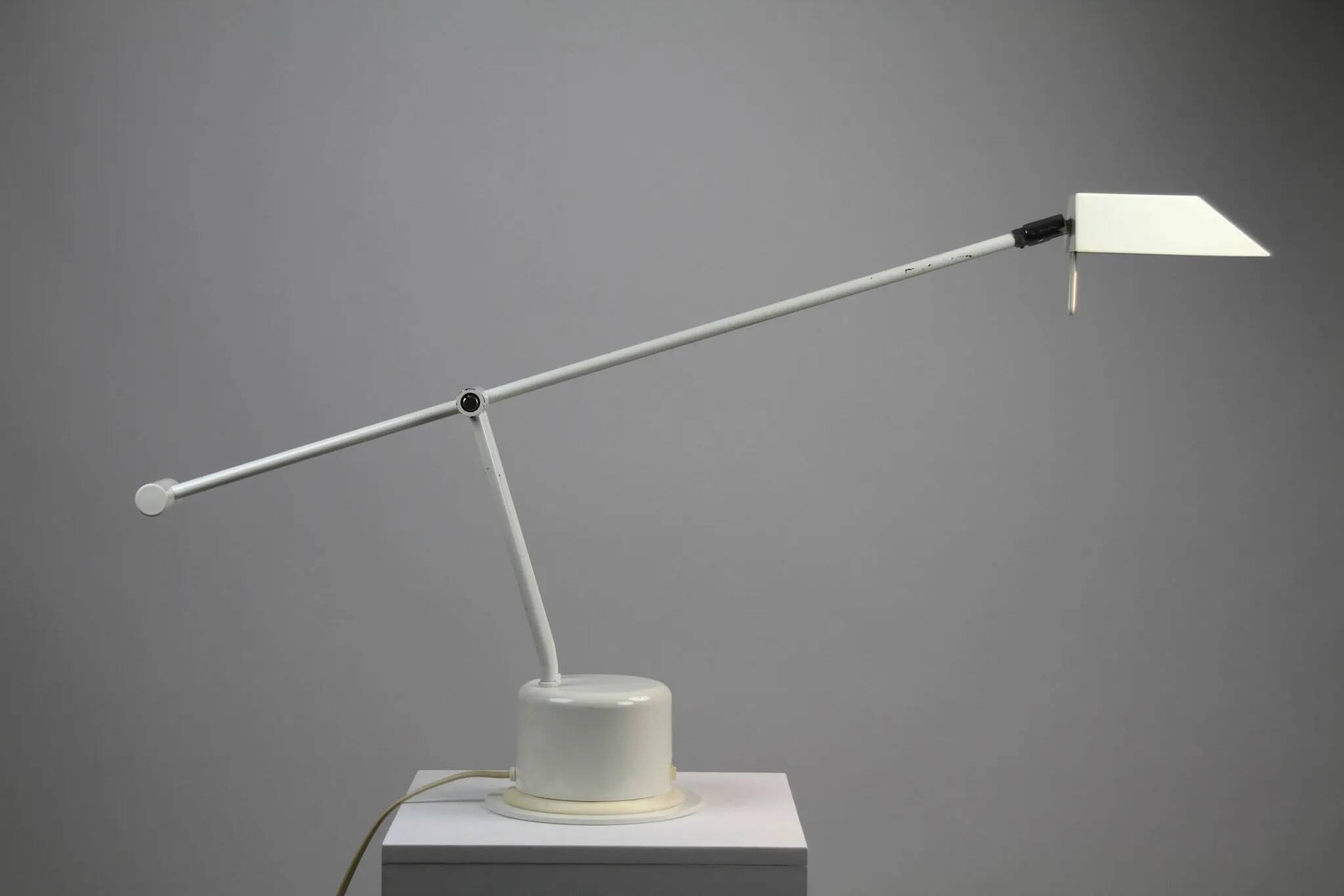 Minimalist White Adjustable Desk Lamp by Massive, Belgium — 1980s