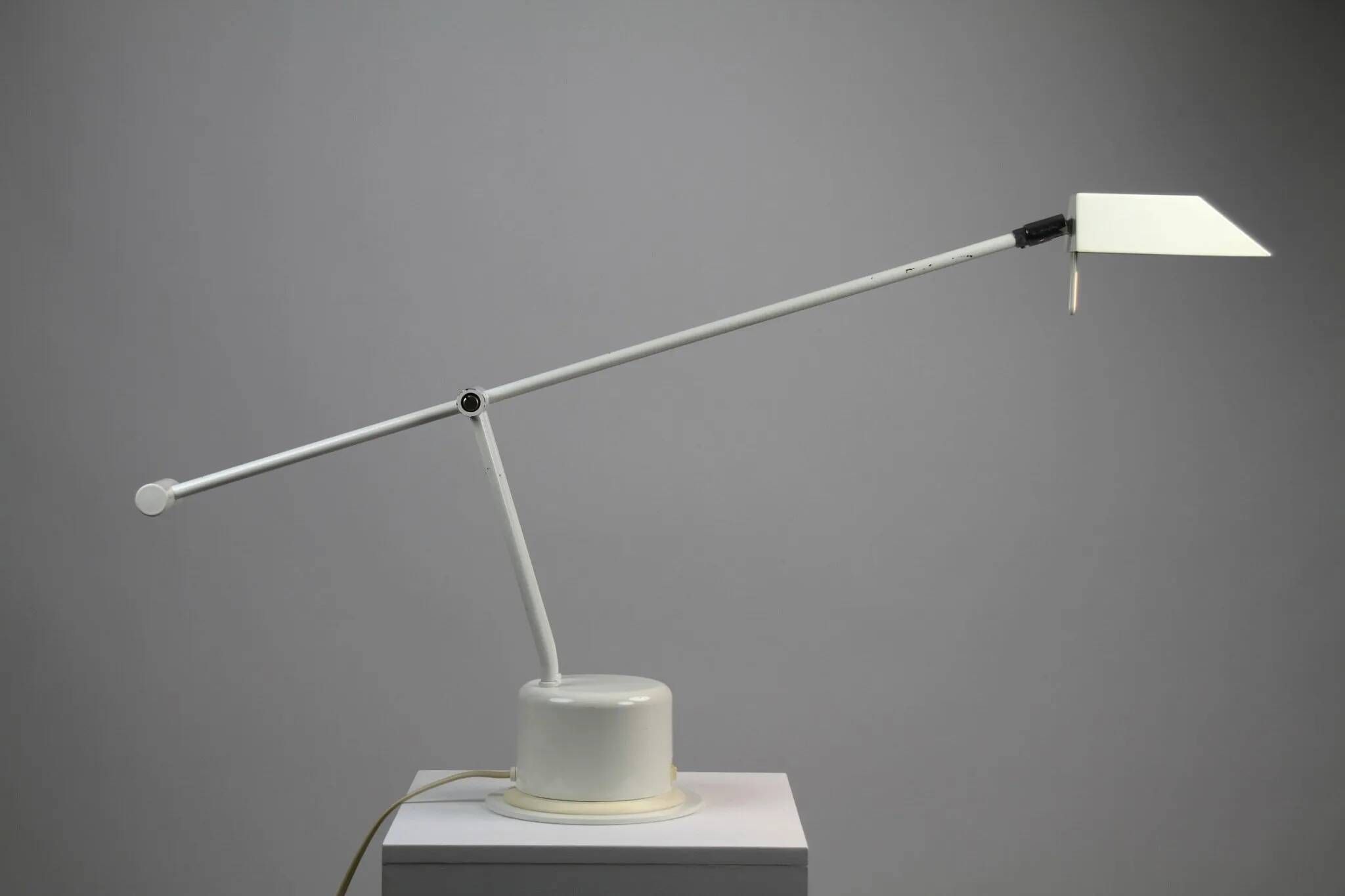 Minimalist White Adjustable Desk Lamp by Massive, Belgium — 1980s