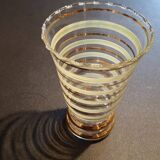 Vintage vase with green and gold trim.