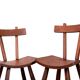 Brutalist pair of chairs in Elm in the style of Jean Touret 1950.