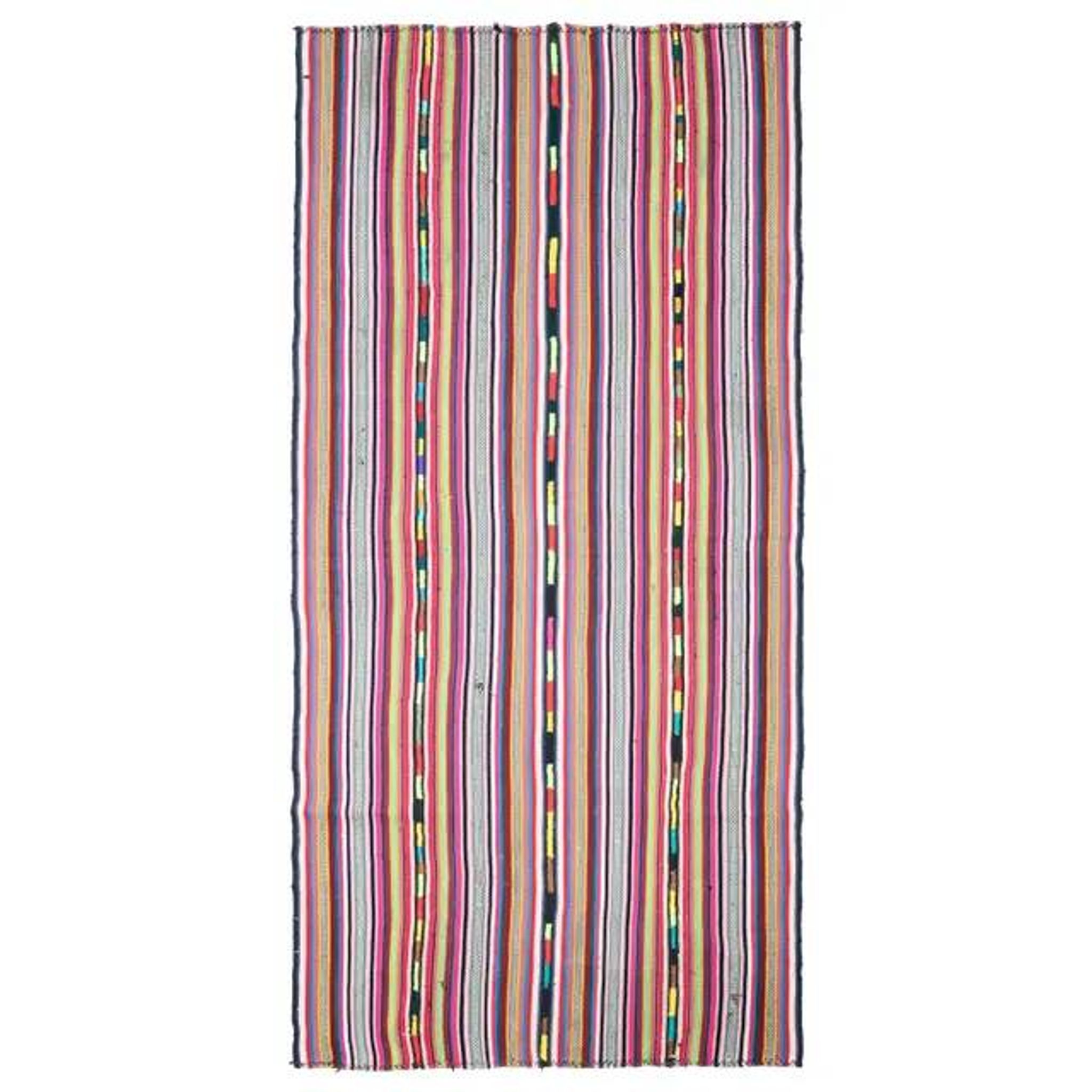 1970s Vintage Turkish Oushak Handmade Wool Cotton Red Runner Rug 172x354