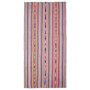 1970s Vintage Turkish Oushak Handmade Wool Cotton Red Runner Rug 172x354