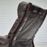 1970s, Scandinavian design, lounge chair, original condition, leather, bent wood.