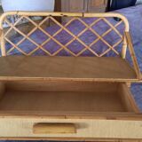 Rattan and bamboo wall shelf