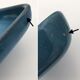 Hollow cup enamelled terracotta, turquoise, by Dawn Chatoney - 20th, 21st century