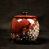 Red glazed stoneware candy dish by Louis Dage - circa 1920 - H 15 cm