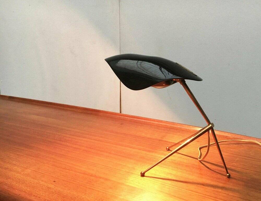 Mid-Century German Acryl and Brass Tripod Table Lamp from Cosack, 1960s, Set of 2