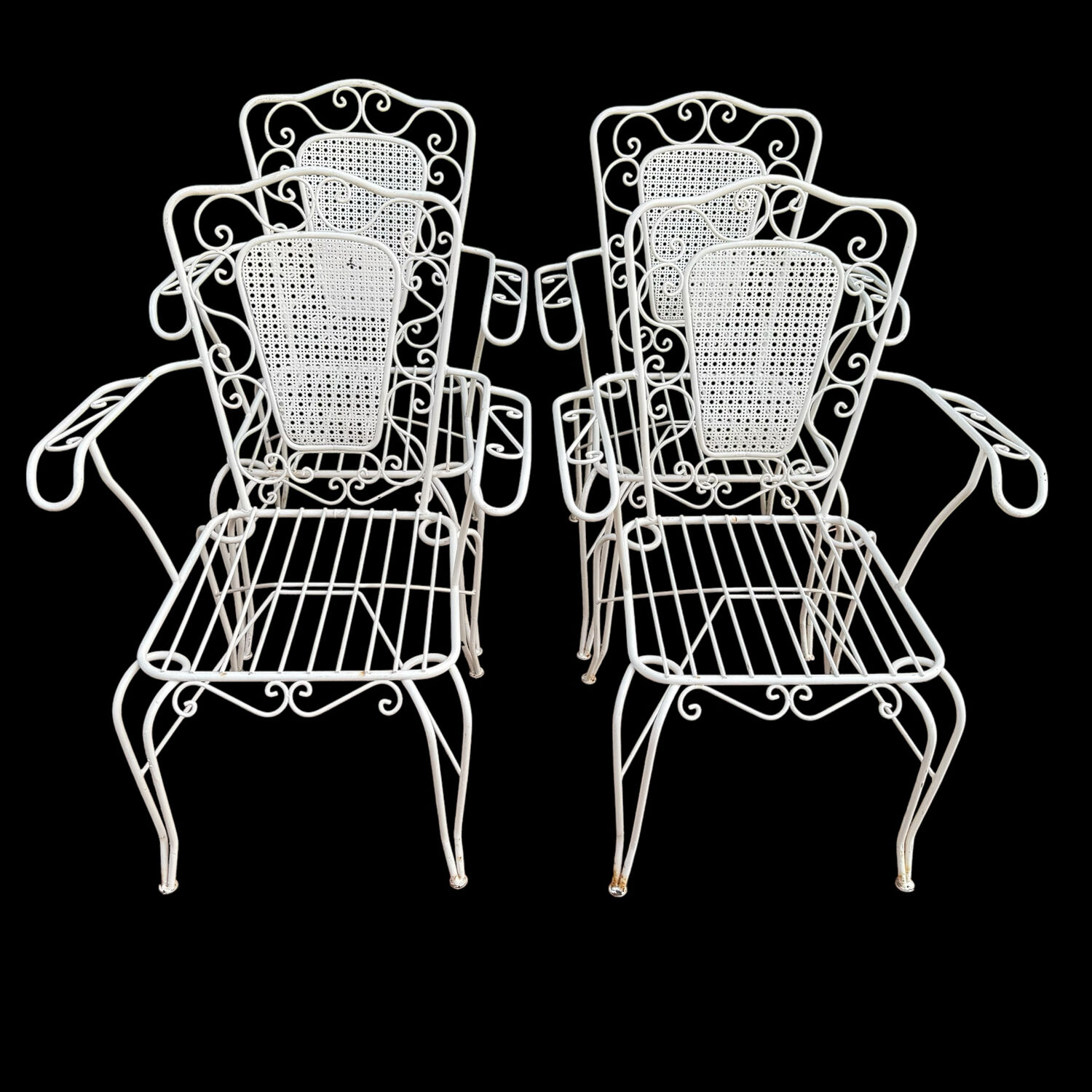 4 Provençal wrought iron armchairs from the 60s