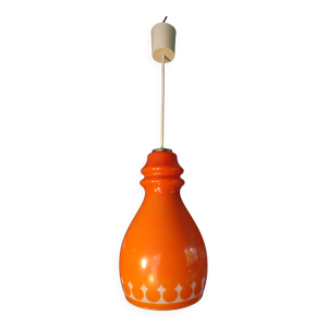 Suspension 1970 en verre - orange