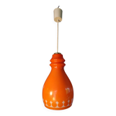 Suspension 1970 en verre orange