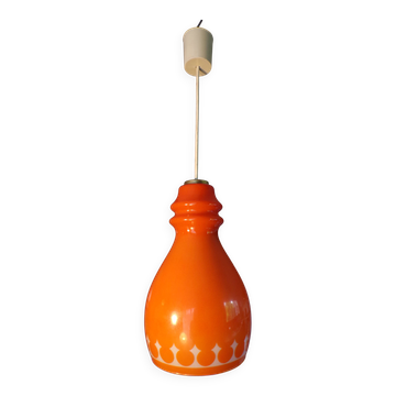 1970 orange glass pendant light
