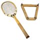 Prieur Paris tennis racket with original wooden press, circa 1930-1950.
