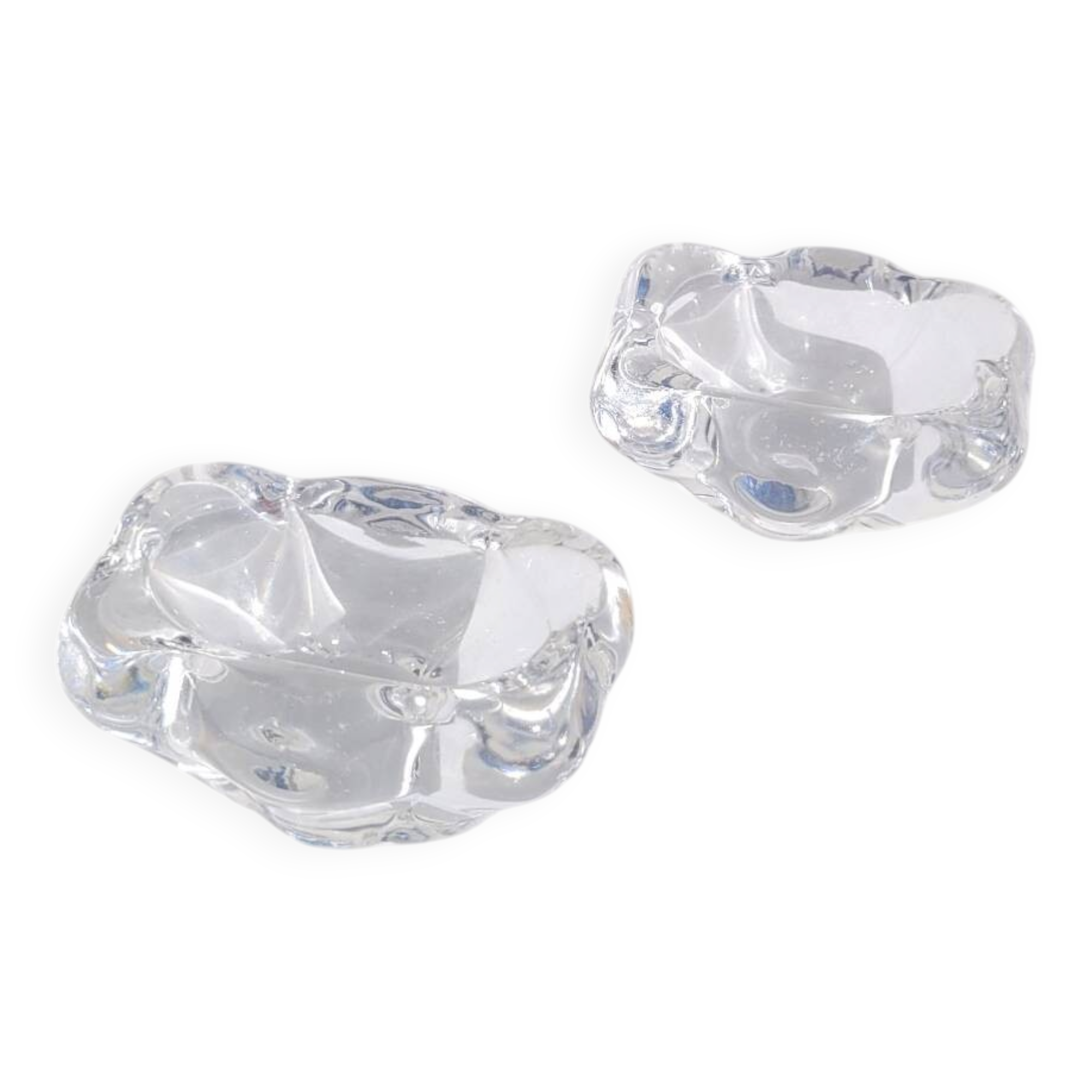 Pair of Daum crystal salt cellars