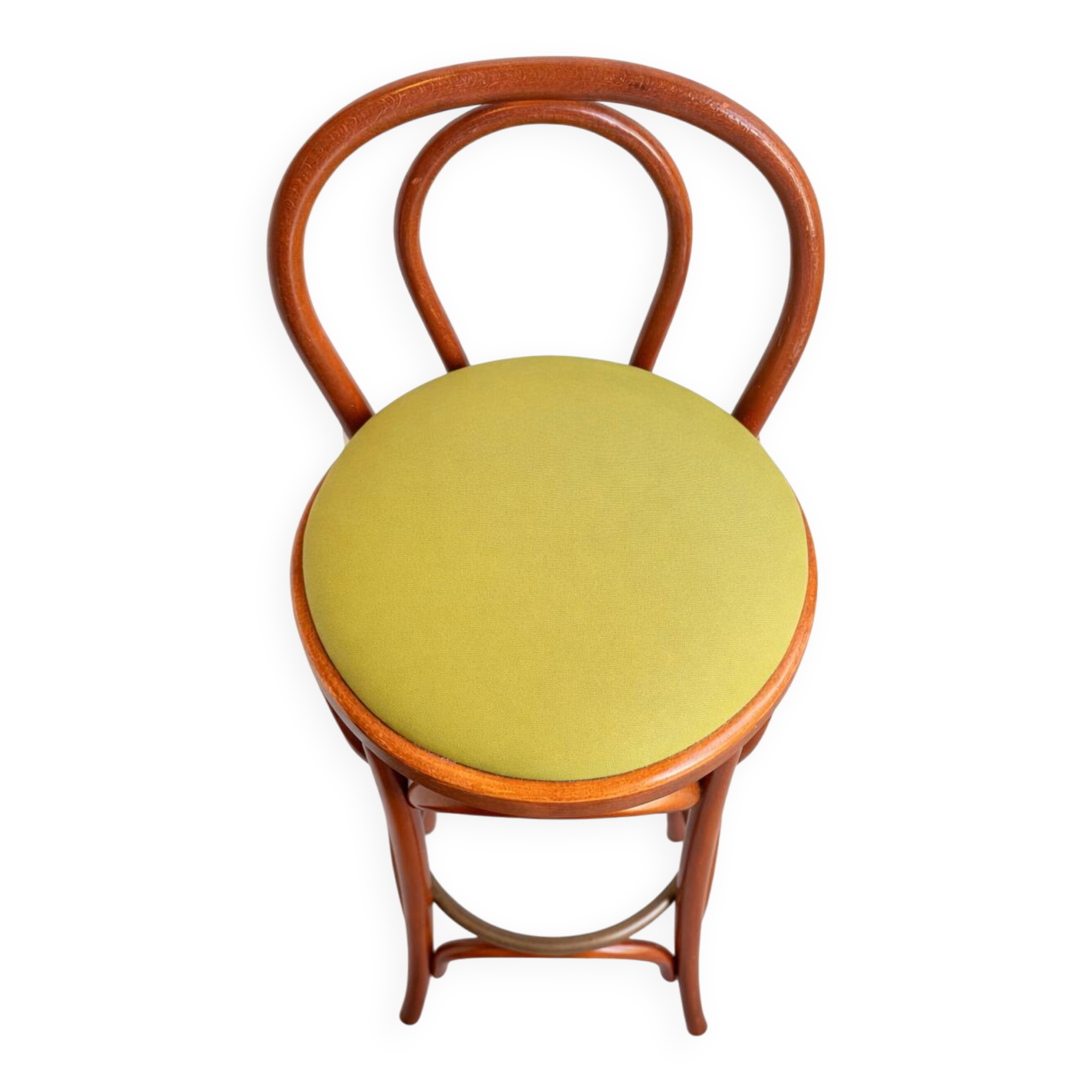 Bentwood bar stool, in the style of Thonet.