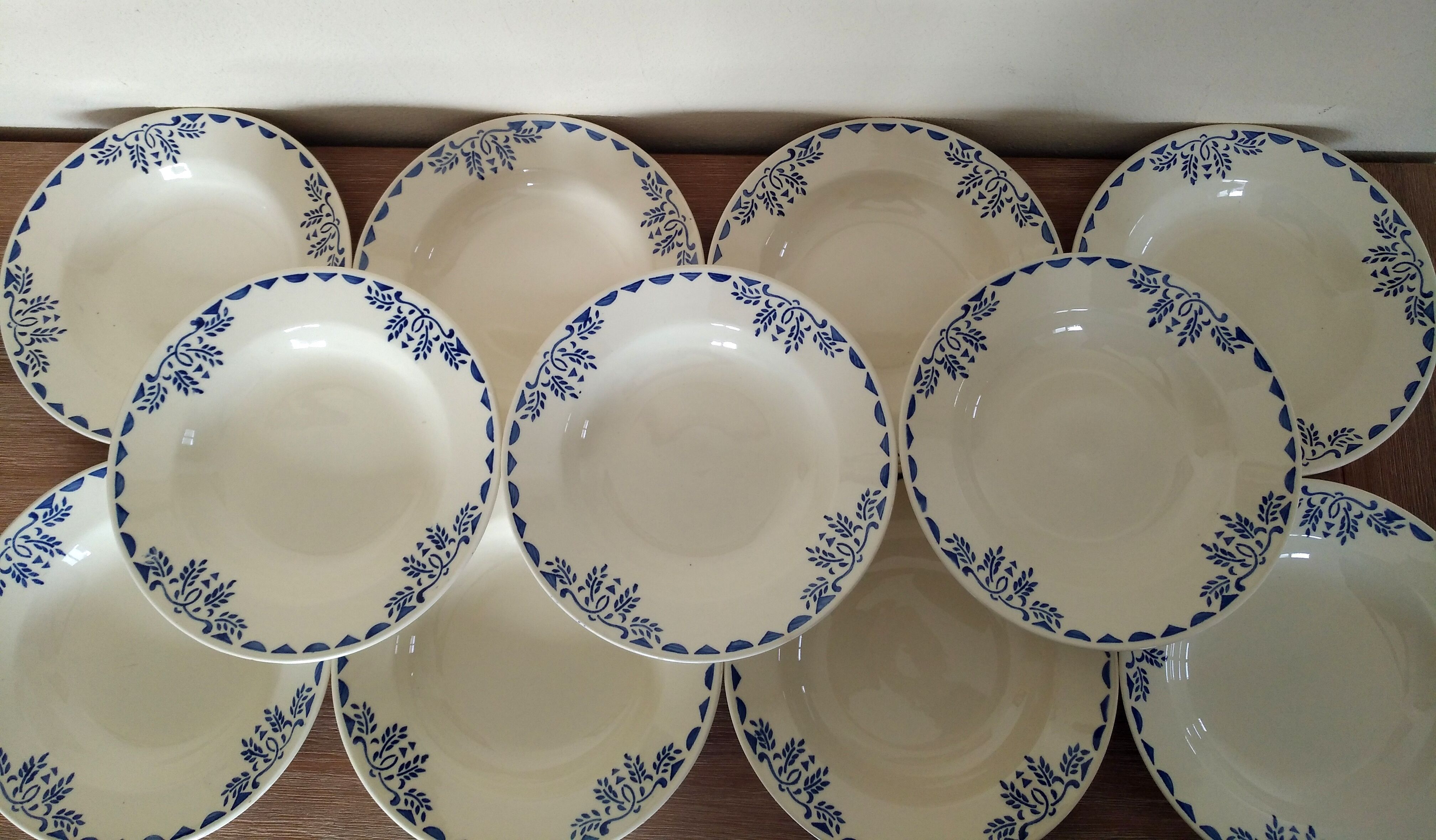 Set of 11 plates hollow sarreguemines