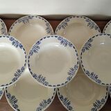 Set of 11 plates hollow sarreguemines