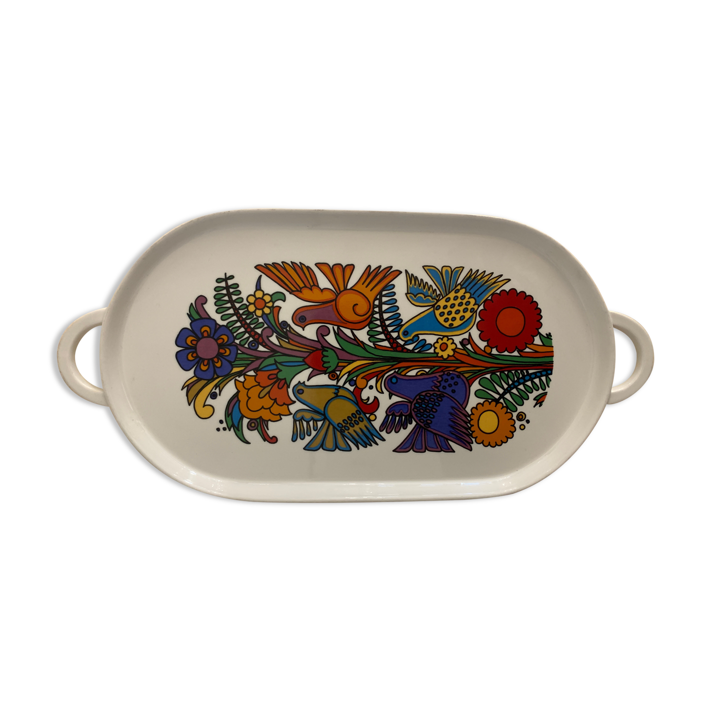 Plat en vitro porcelaine, modèle Acapulco de Villeroy et Boch, 34 x 16 cm