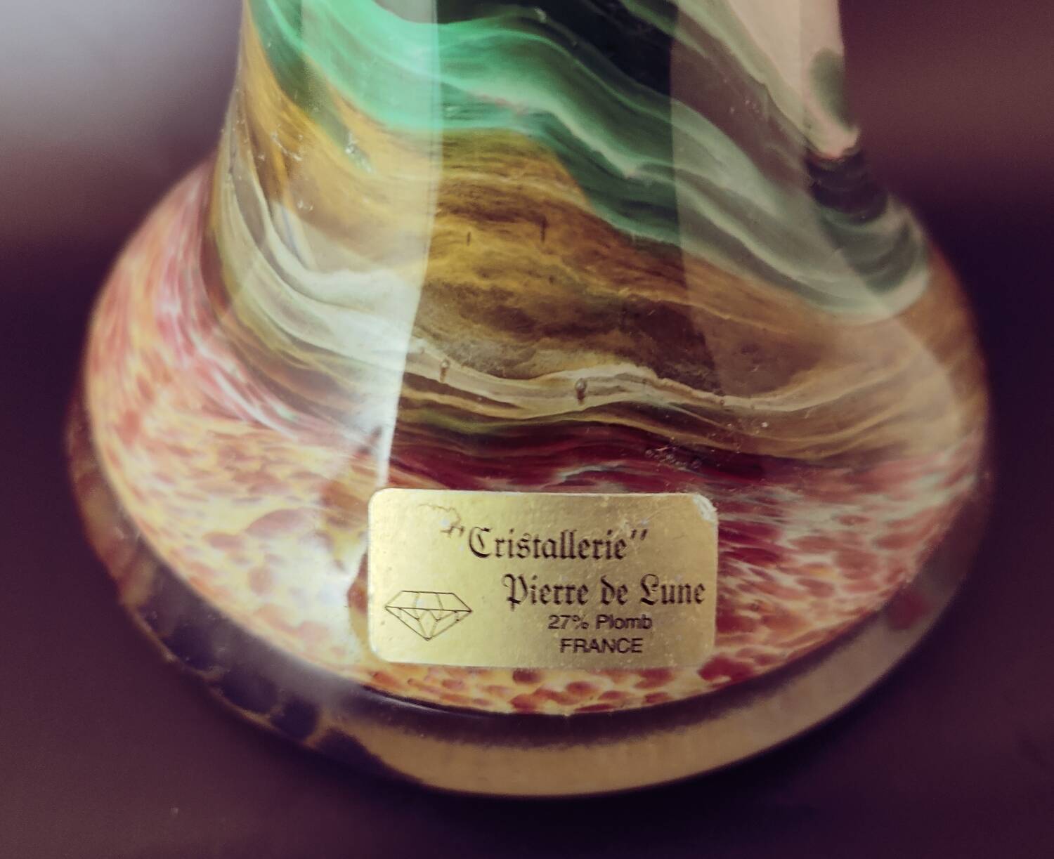 Blown glass vase from Cristallerie Pierre de Lune