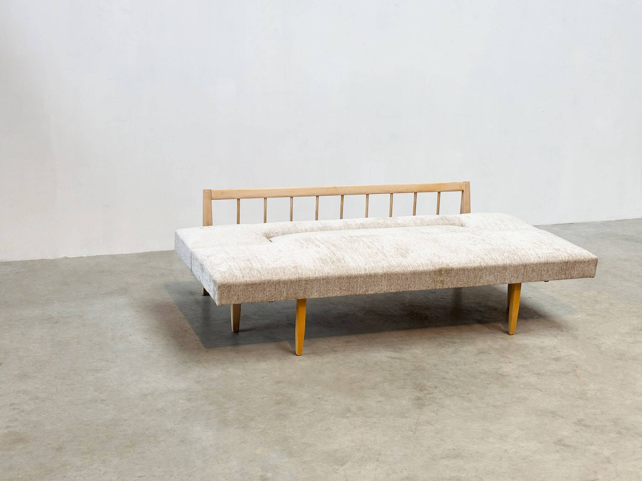 1970's German wooden sofa / daybed