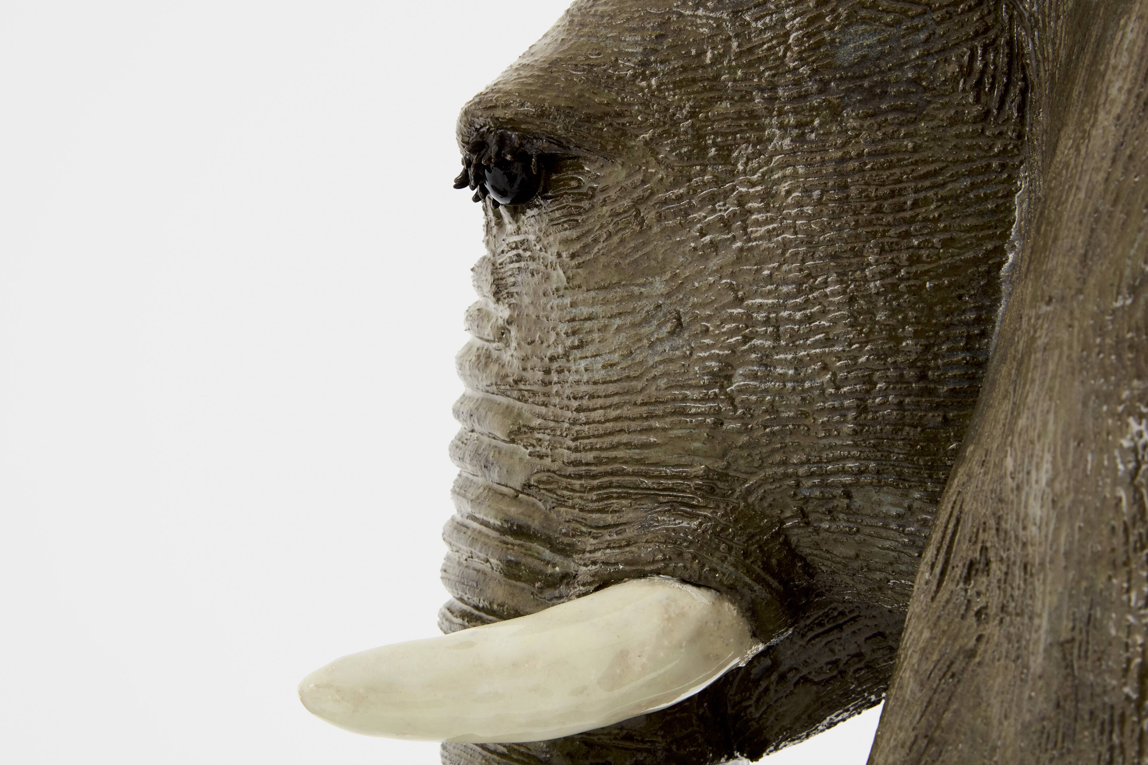 Valérie Courtet elephant sculptures in glazed sandstone circa 2010