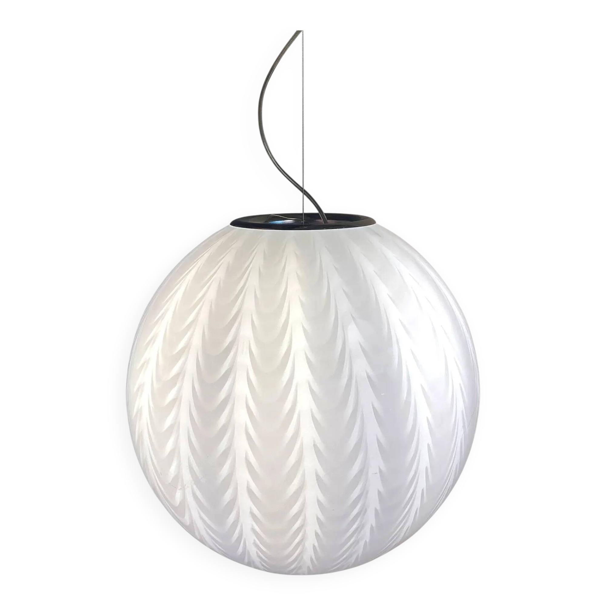 Contemporary Milky-White “Spider” Sphere Table Lamp in Murano Glass