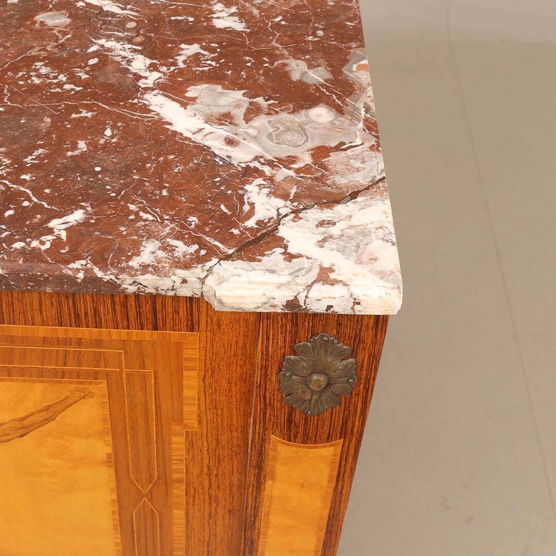 Gustavian Style Chest of Drawers with Intarsia Decor