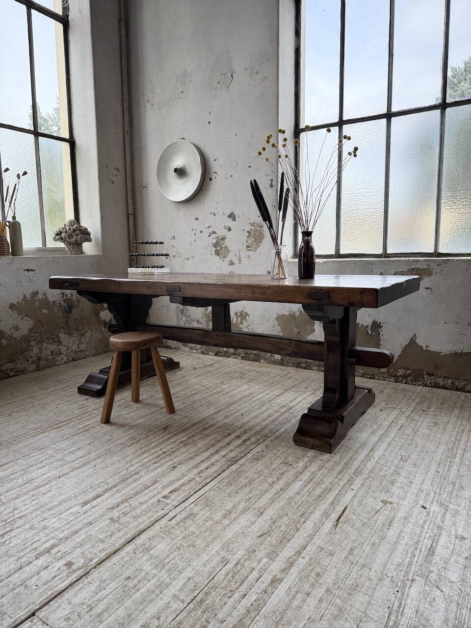 Table de monastère XXL en chêne, 19ème s.