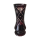 Vase taillé boheme de couleur bordeaux