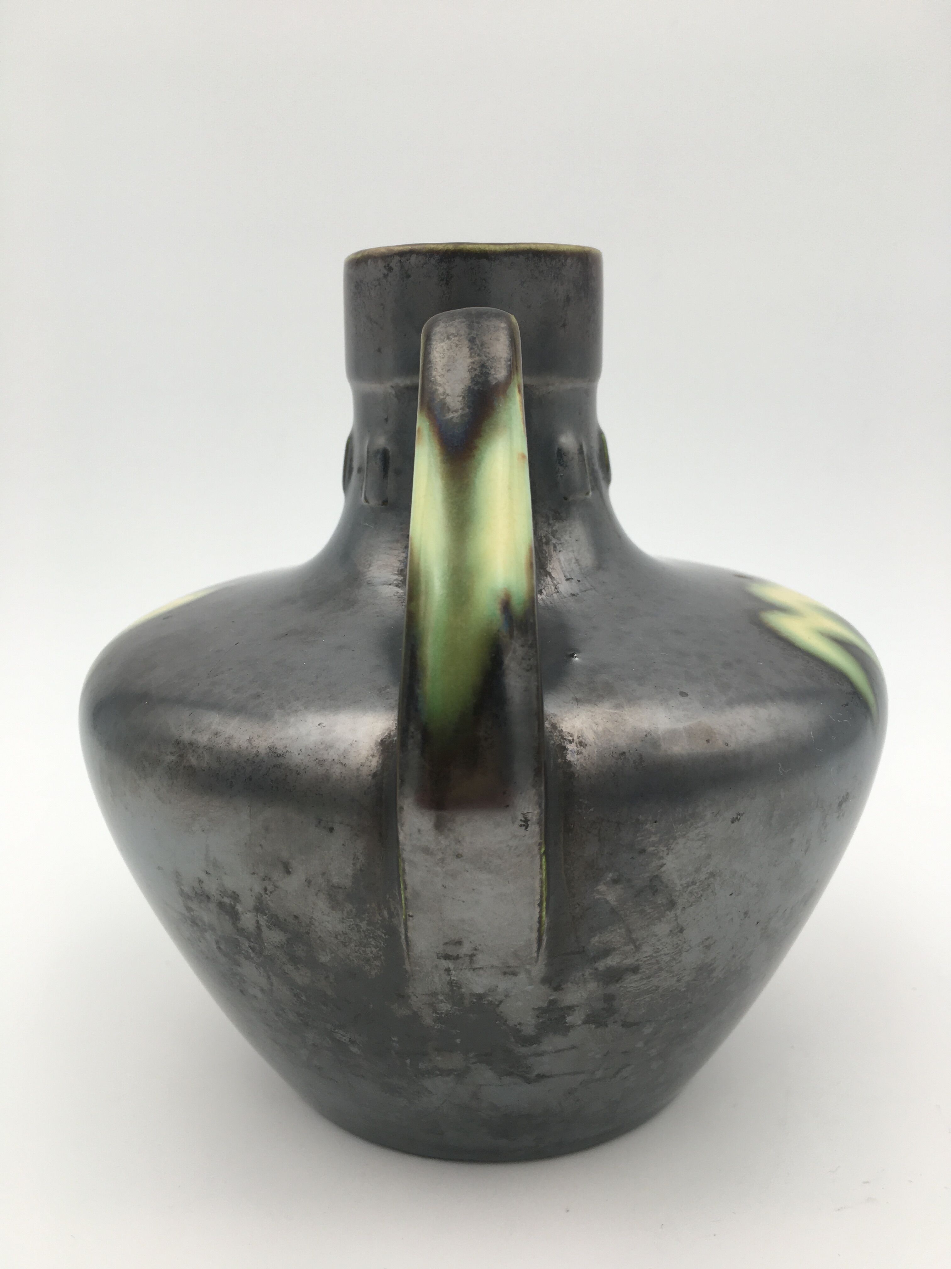 Art Deco vase in glazed ceramics, by Gustave De Bruyn, numbered - 1920s-1930s