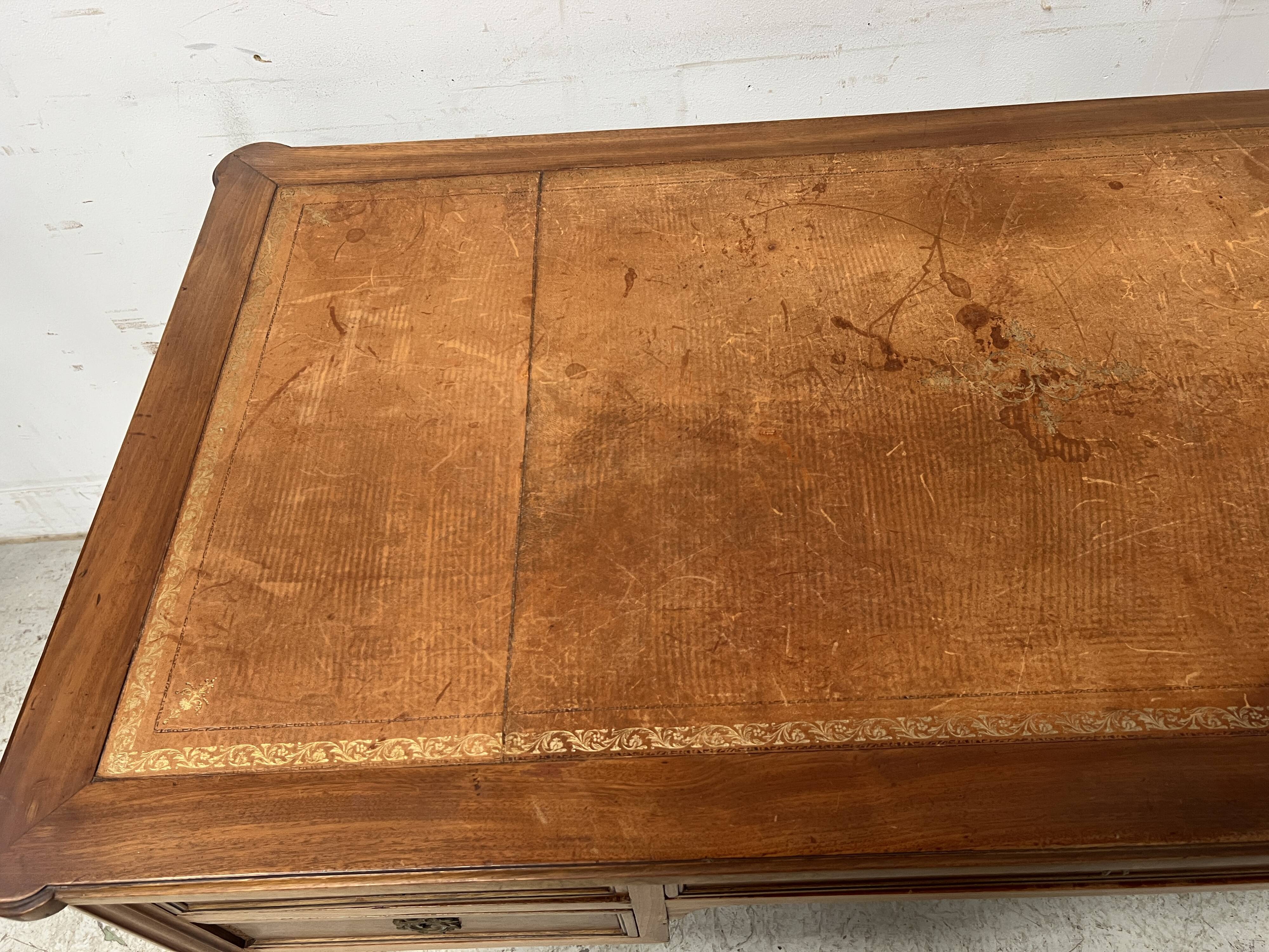 Louis XVI style walnut desk from the late 19th century.