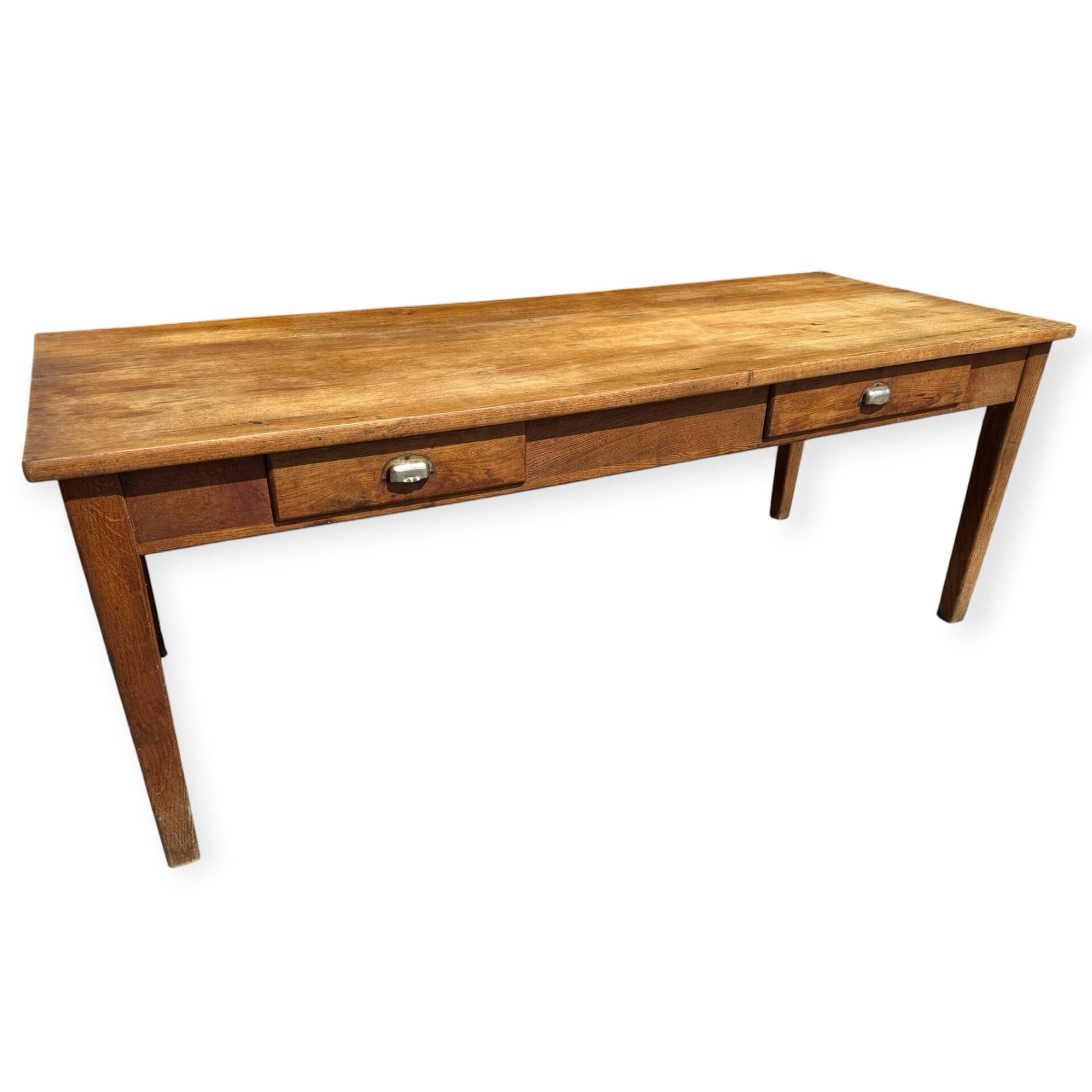 Farm table in Oak 1900 France 2 drawers