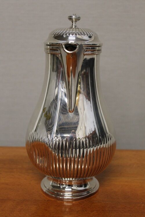 Silver metal coffee set - christofle - gallia collection