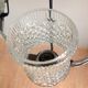 Lustre en chrome et teck à 5 feux style scandinave