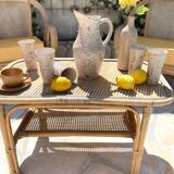 Service à orangeade en grès moucheté signé Farah, Vallauris années 1960-70