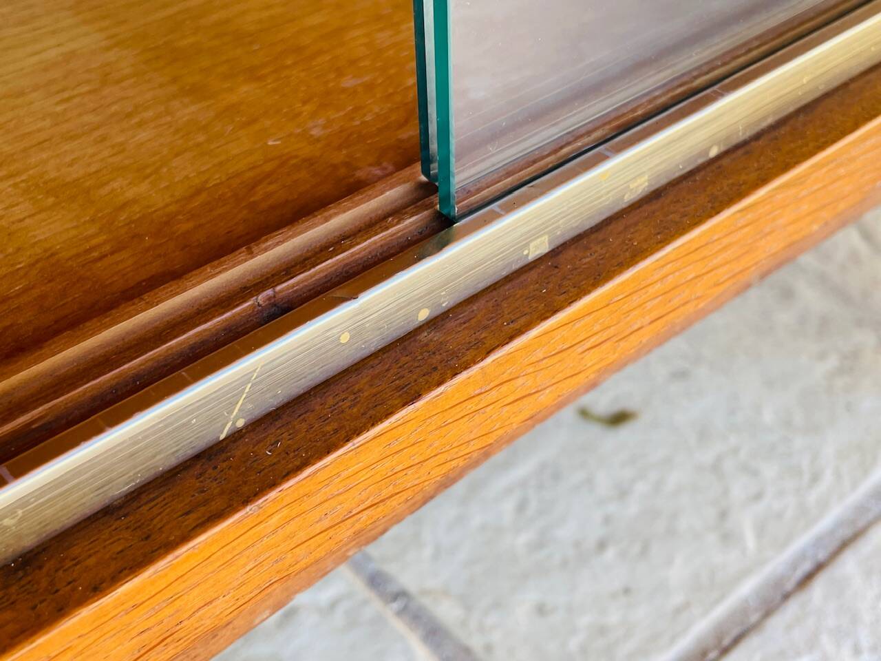 Storage unit/Library with sliding glass doors 1960s
